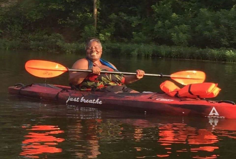 Annette Billings kayaking