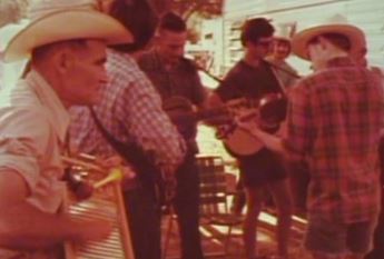 group of musicians playing bluegrass music