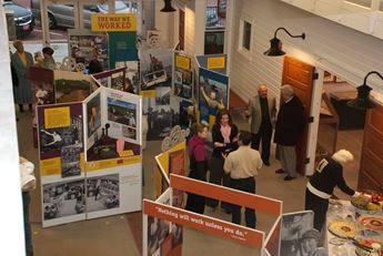 Aerial photo of museum exhibition