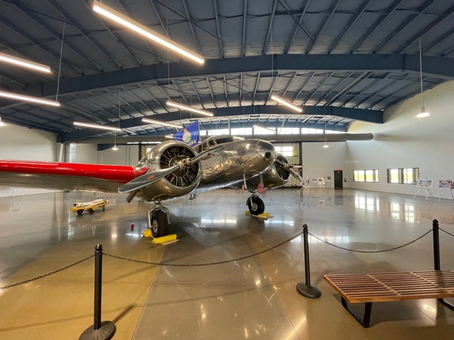 plane in airport hangar