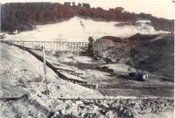 The construction of Wyandotte County Lake Dam, circa 1938