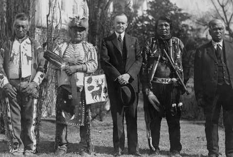 Native American leaders and Calvin Coolidge