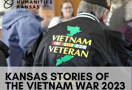 back of man wearing Vietnam Veteran jacket