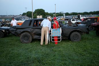 couple looking at car