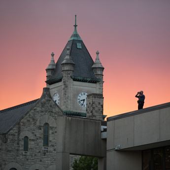 police officer on building roof