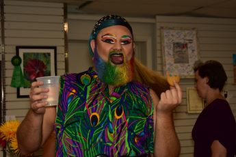 Drag queen Amanduh Master participates in Pride festivities, 2018.