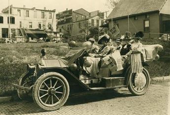 Suffragettes in Lawrence, c. 1910. Photo courtesy of KansasMemory.org