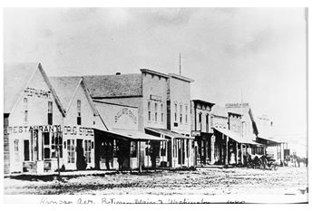 Kansas Ave in Norton, black and white image
