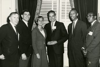Congressman Bob Dole meets with attendees of the Washington Student Leadership Seminar in May 1966.