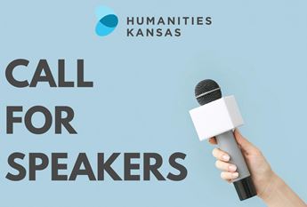 Hand with Microphone and Call for Speakers text