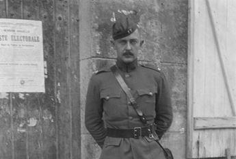 Black and white image of Colonel James Clark Hughes in his military uniform.