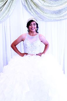 Young woman dressed for a Quinceañera