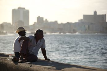 people watching harbor