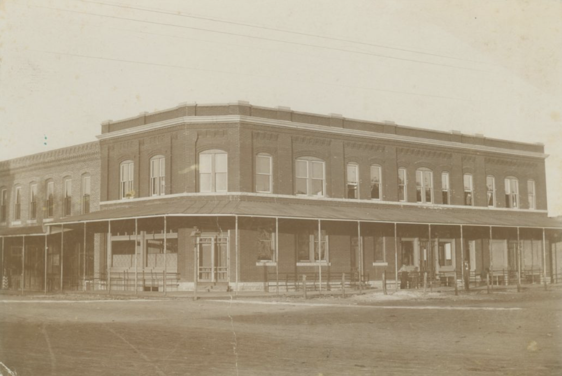 historic photo of hotel in Ellinwood KS