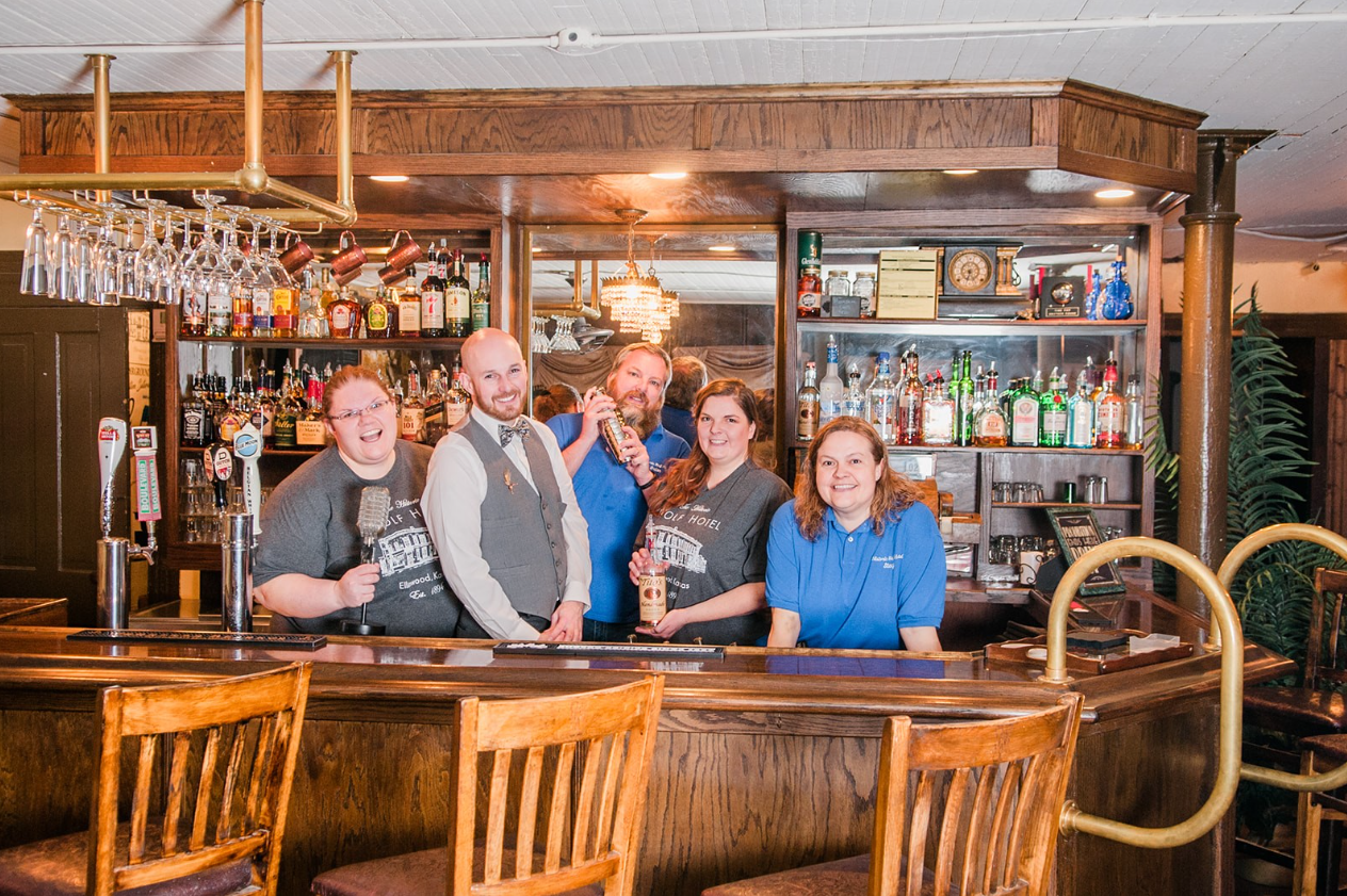 Group of people at a bar