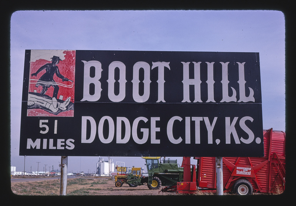 Boot Hill Dodge City road sign