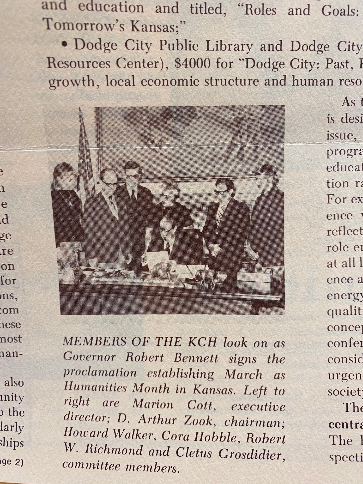 1975 Humanities Month Proclamation signing