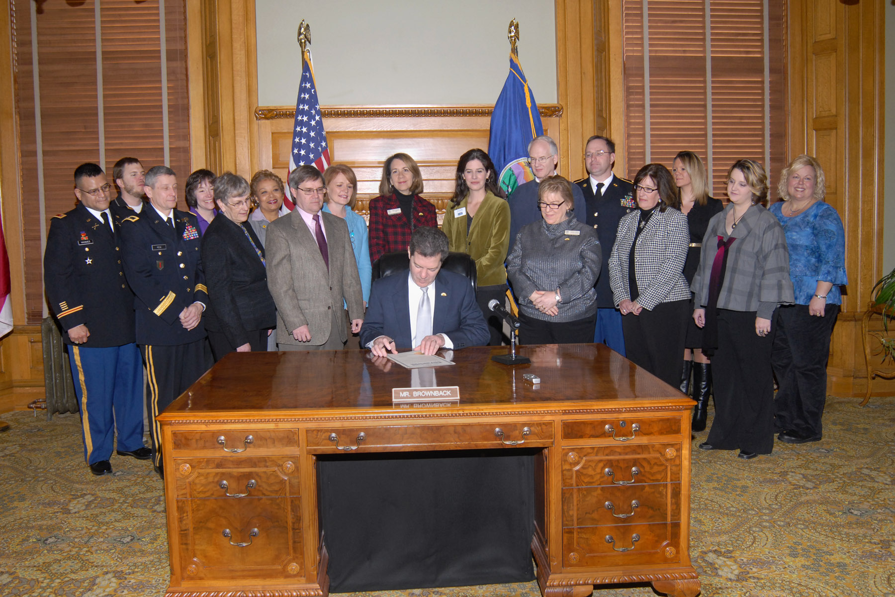 Governor Sam Brownback signs proclamation