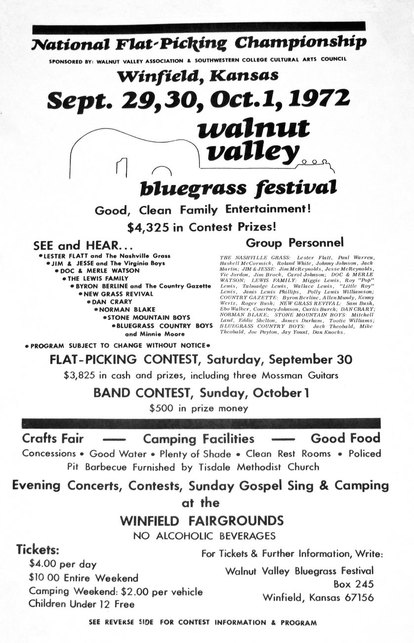 Poster for the Walnut Valley Festival 